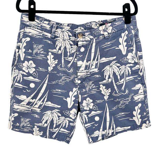 Vineyard Vines Mens 7 Inch Tropical Living Breaker Shorts in Blue Size 34 - Picture 9 of 9